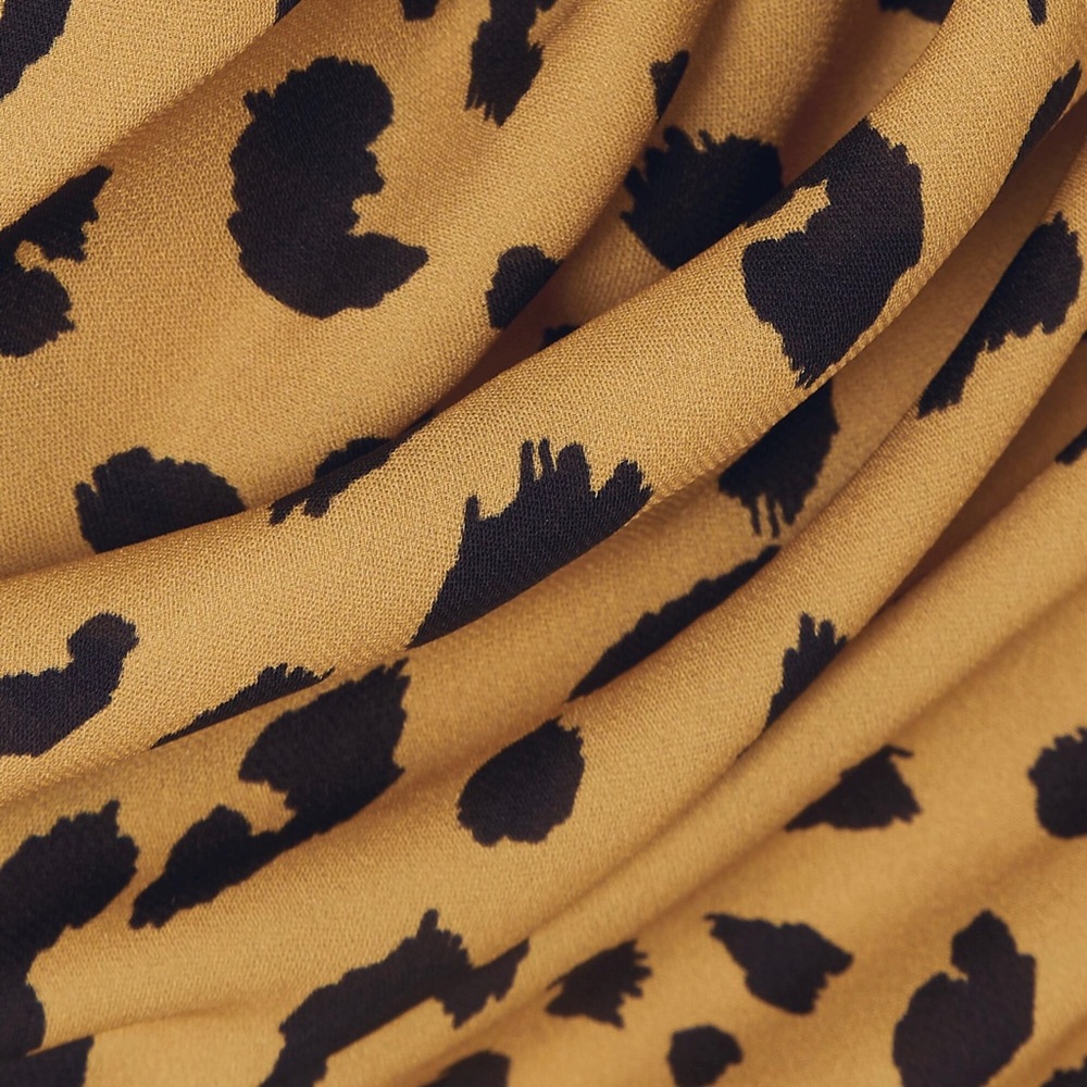 Nicholas Ruched Ruffled Leopard Print Mini Dress - Picture 4 of 4